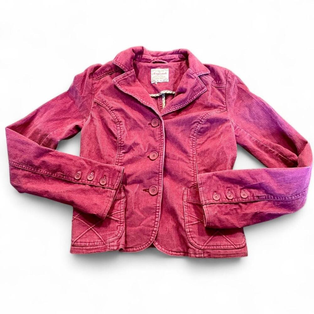 Vintage Y2K Aeropostale Pink Corduroy Mcbling 2000s Cropped Blazer Jacket XS/S